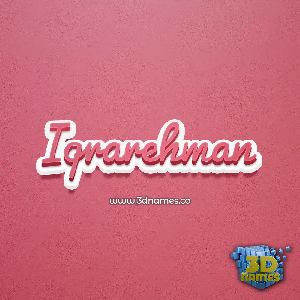 iqrarehman in Red Scribble style - 3D name wallpaper