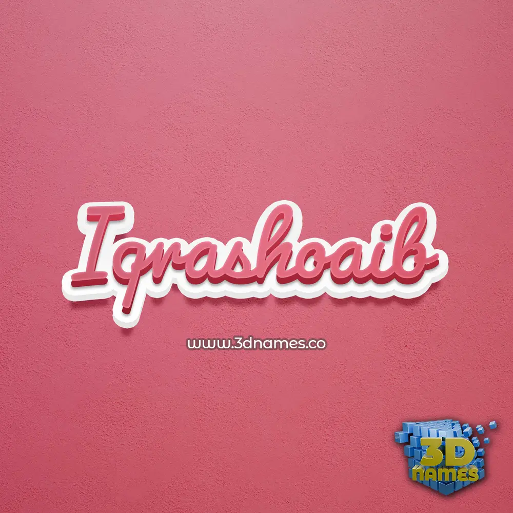 iqrashoaib in Red Scribble style - 3D name wallpaper