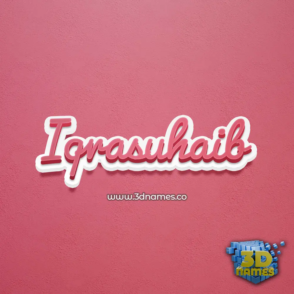 iqrasuhaib in Red Scribble style - 3D name wallpaper
