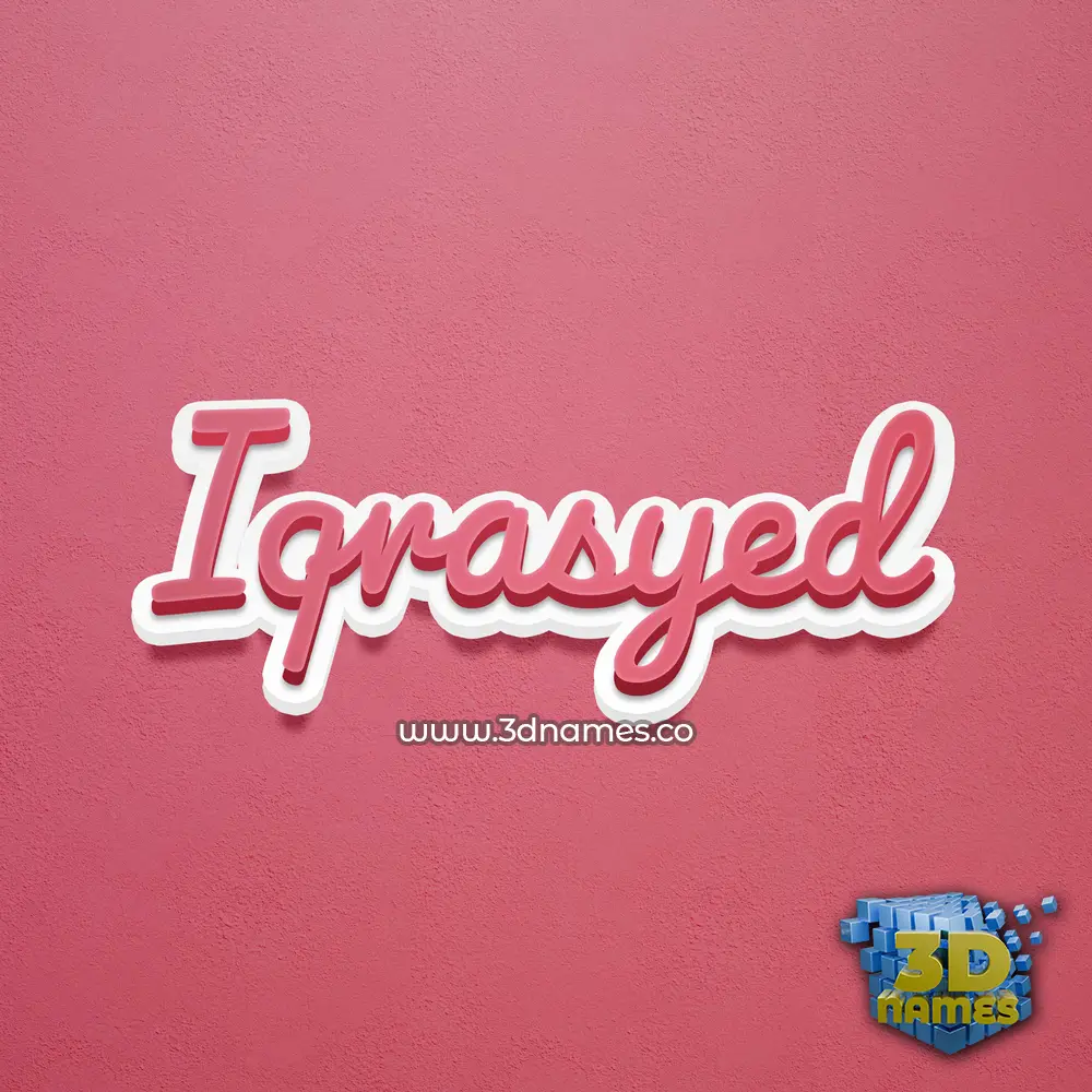 iqrasyed in Red Scribble style - 3D name wallpaper