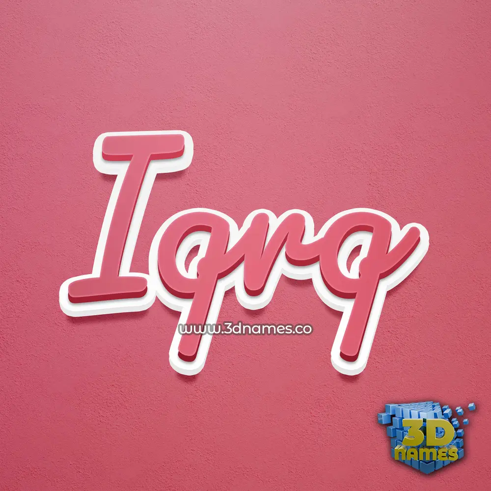 iqrq in Red Scribble style - 3D name wallpaper