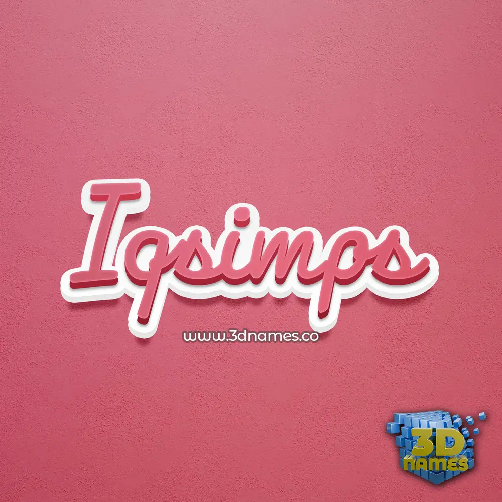 iqsimps in Red Scribble style - 3D name wallpaper