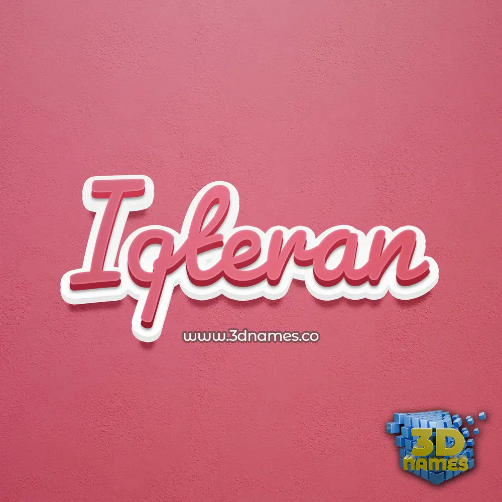 iqteran in Red Scribble style - 3D name wallpaper