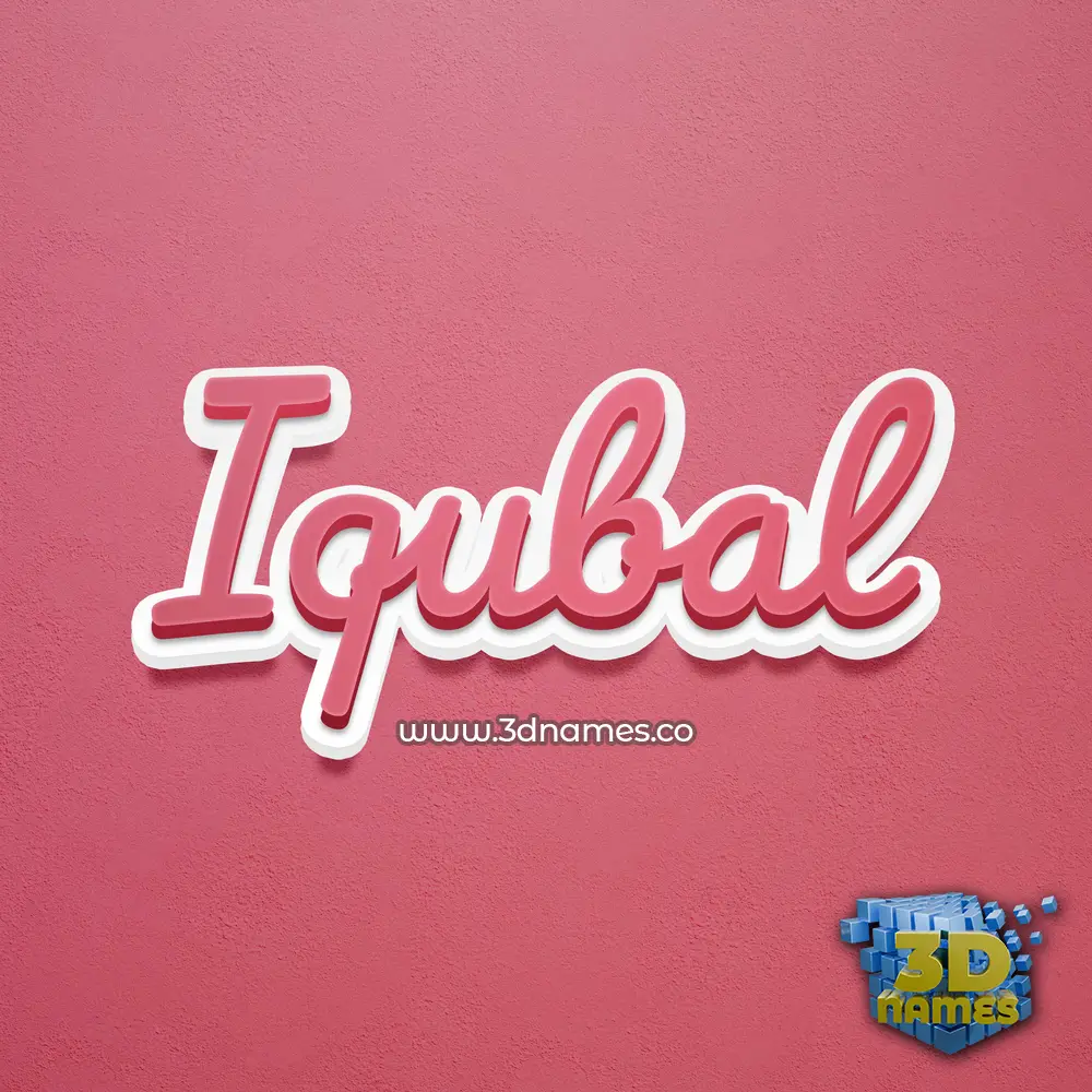iqubal in Red Scribble style - 3D name wallpaper