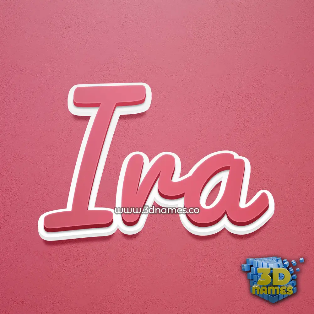ira in Red Scribble style - 3D name wallpaper
