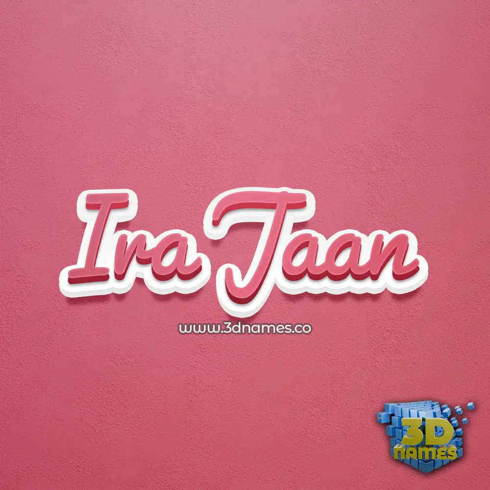 ira jaan in Red Scribble style - 3D name wallpaper
