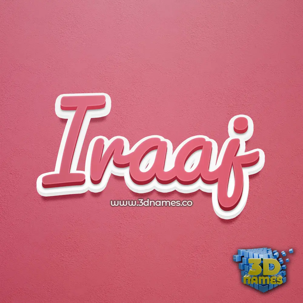 iraaj in Red Scribble style - 3D name wallpaper