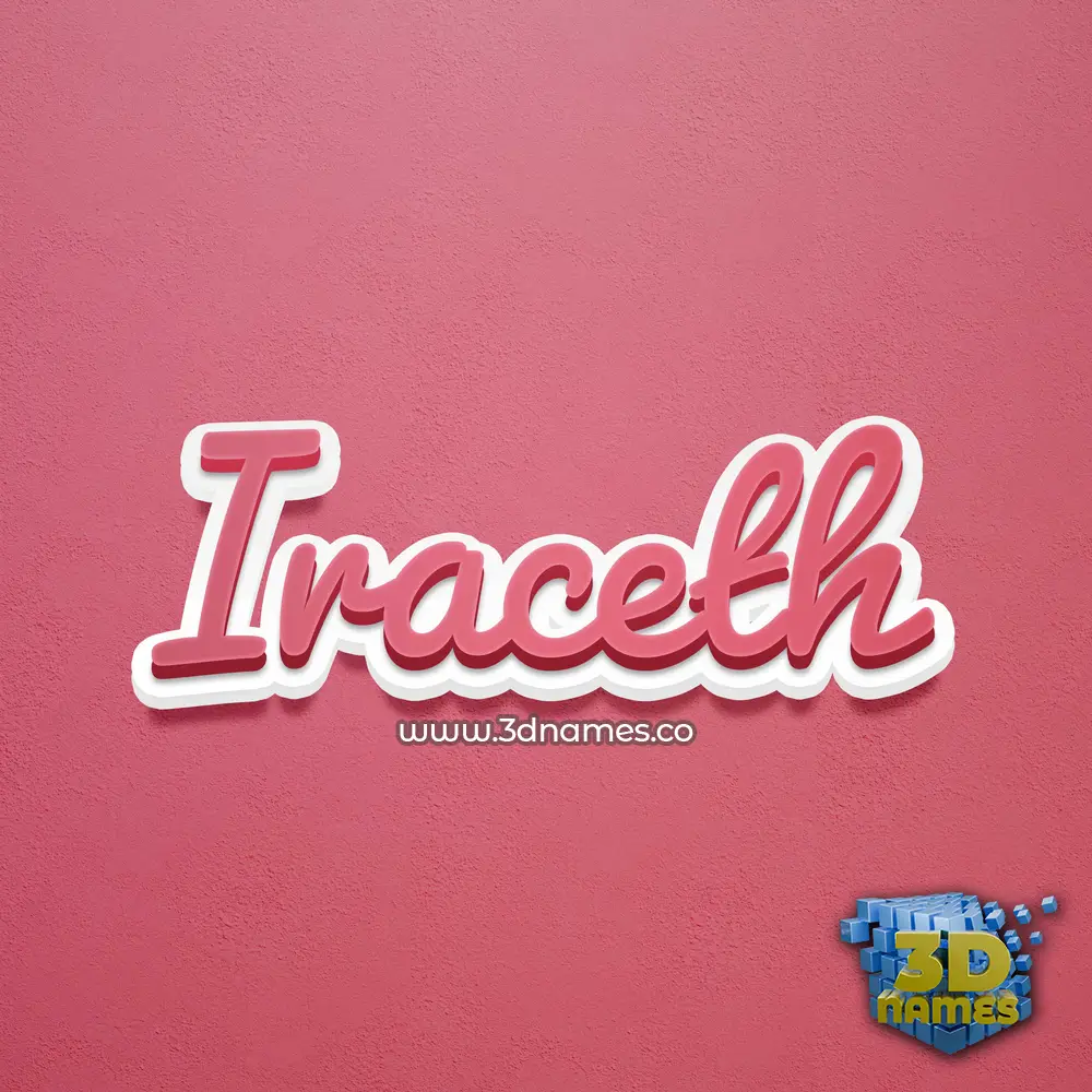iraceth in Red Scribble style - 3D name wallpaper