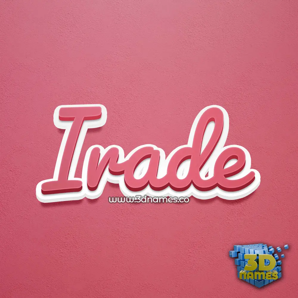 irade in Red Scribble style - 3D name wallpaper