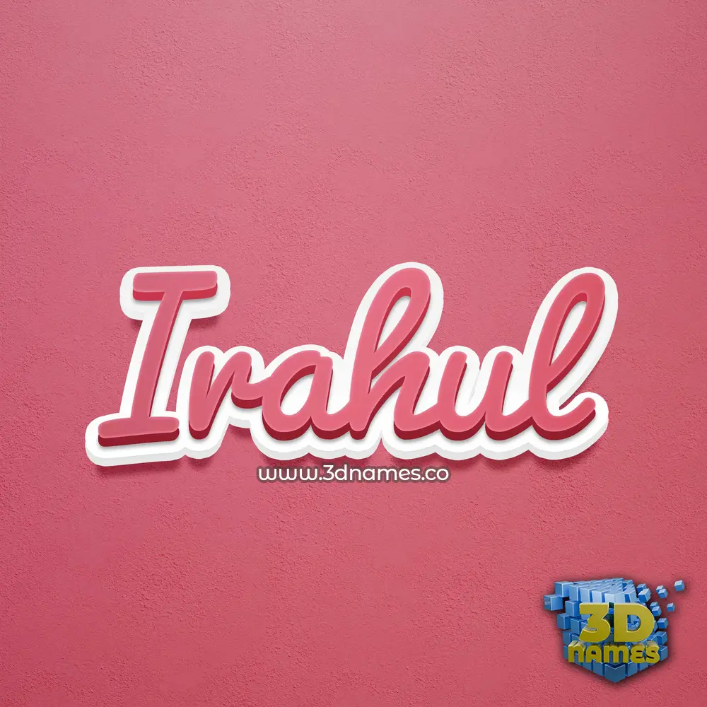 irahul in Red Scribble style - 3D name wallpaper