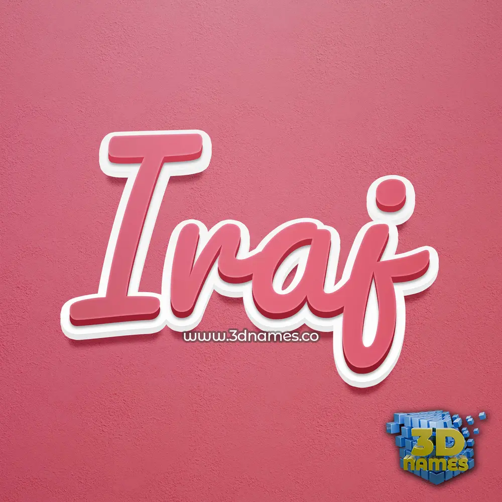 iraj in Red Scribble style - 3D name wallpaper