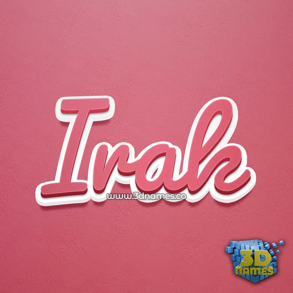irak in Red Scribble style - 3D name wallpaper