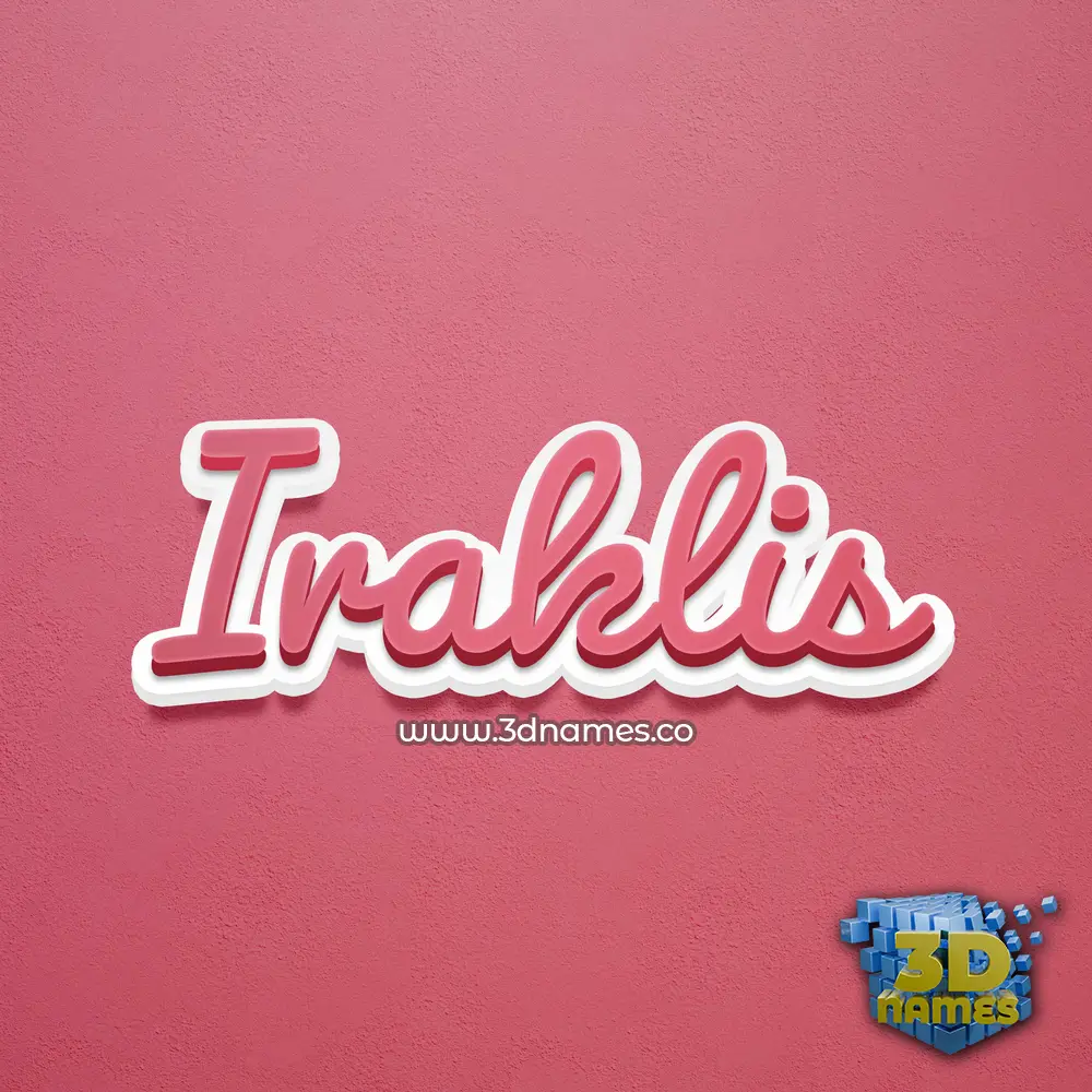 iraklis in Red Scribble style - 3D name wallpaper