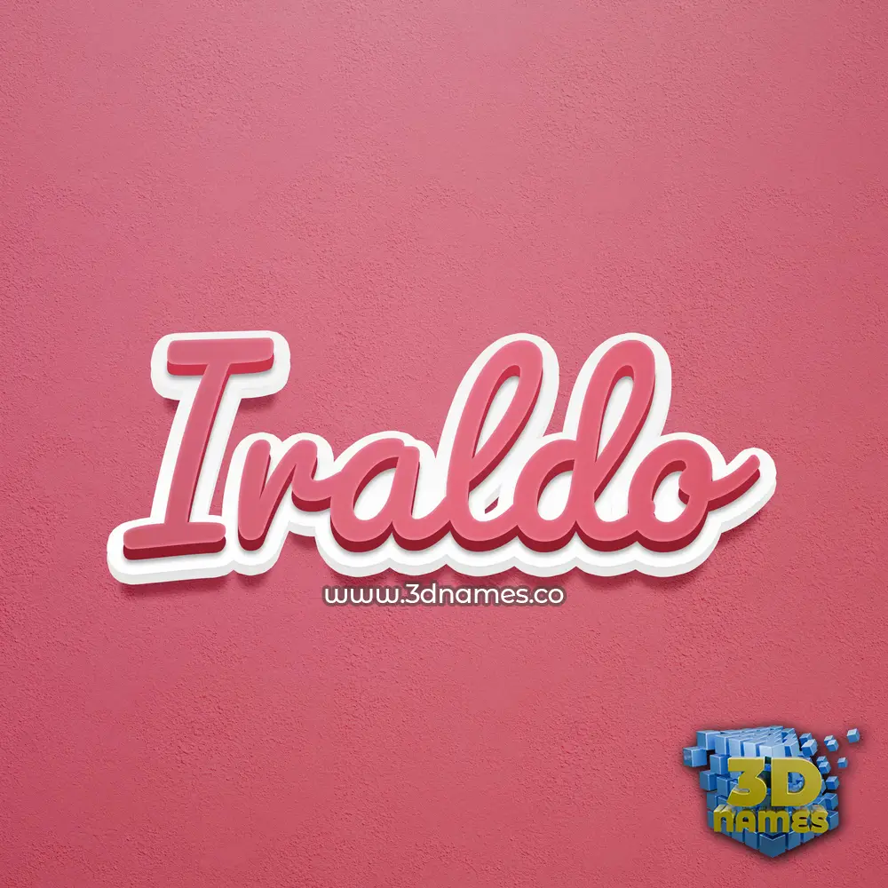 iraldo in Red Scribble style - 3D name wallpaper