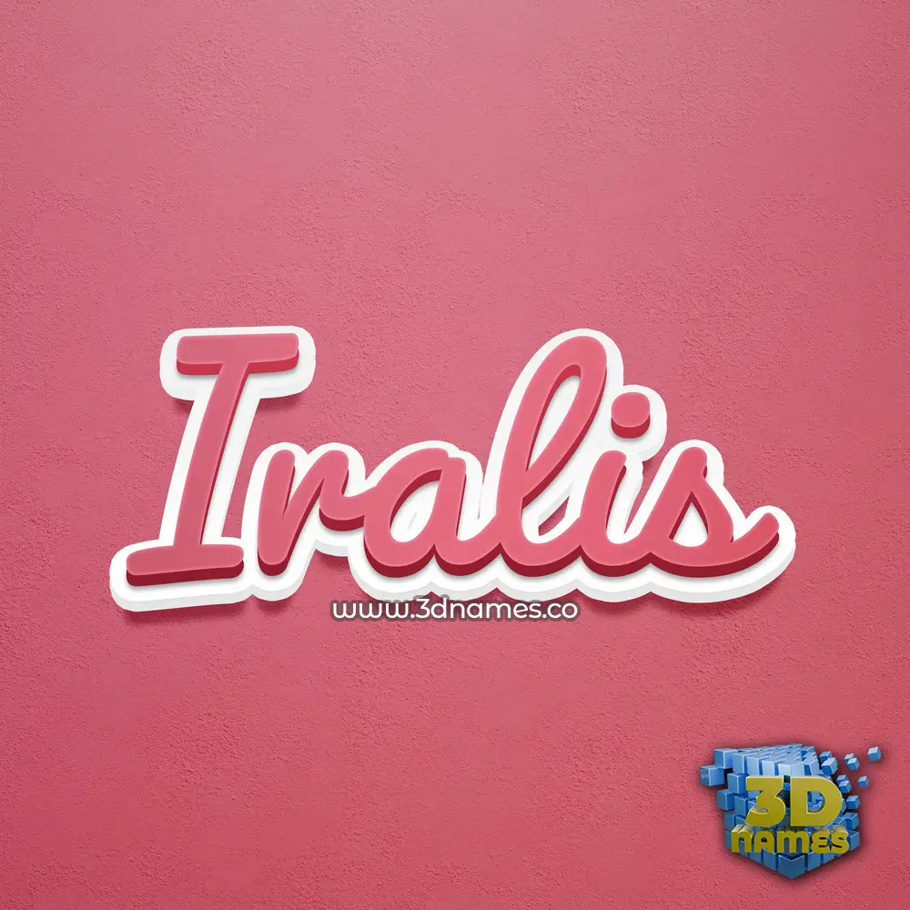 iralis in Red Scribble style - 3D name wallpaper
