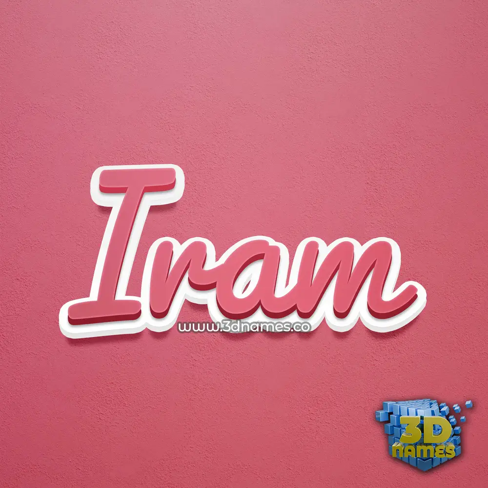 iram in Red Scribble style - 3D name wallpaper