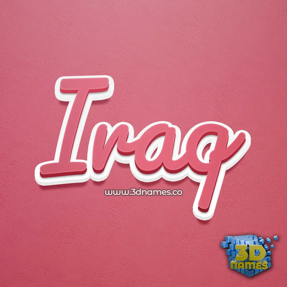 iraq in Red Scribble style - 3D name wallpaper