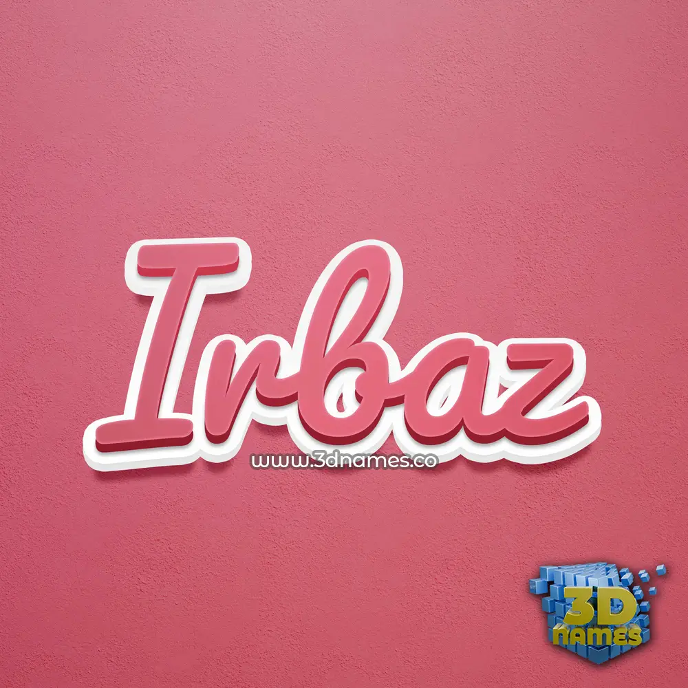 irbaz in Red Scribble style - 3D name wallpaper