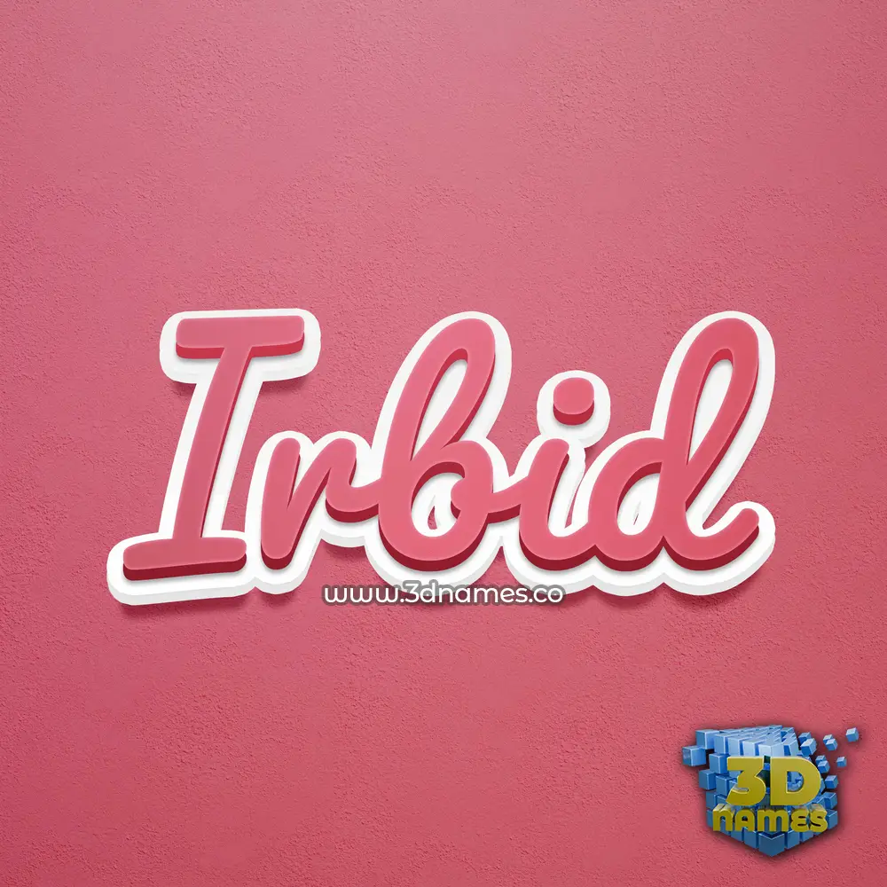 irbid in Red Scribble style - 3D name wallpaper
