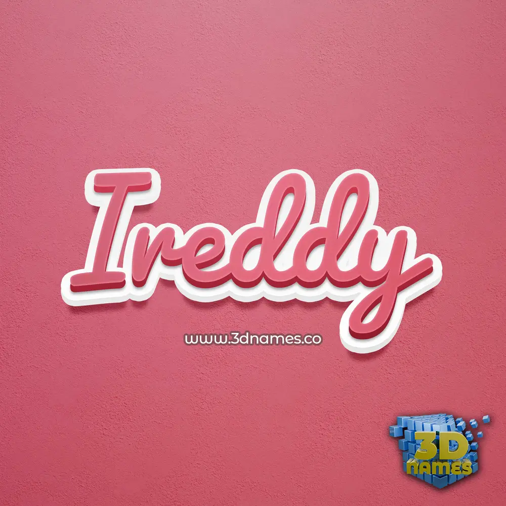 ireddy in Red Scribble style - 3D name wallpaper