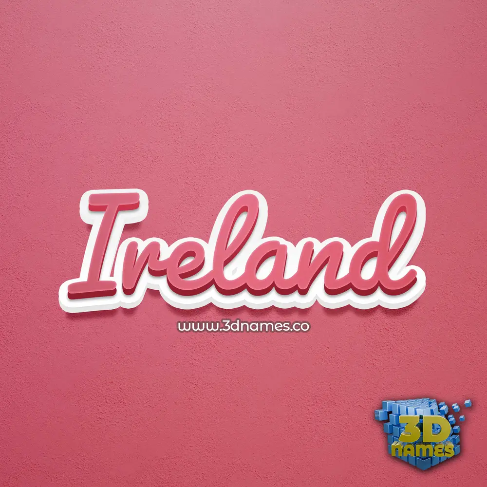 ireland in Red Scribble style - 3D name wallpaper