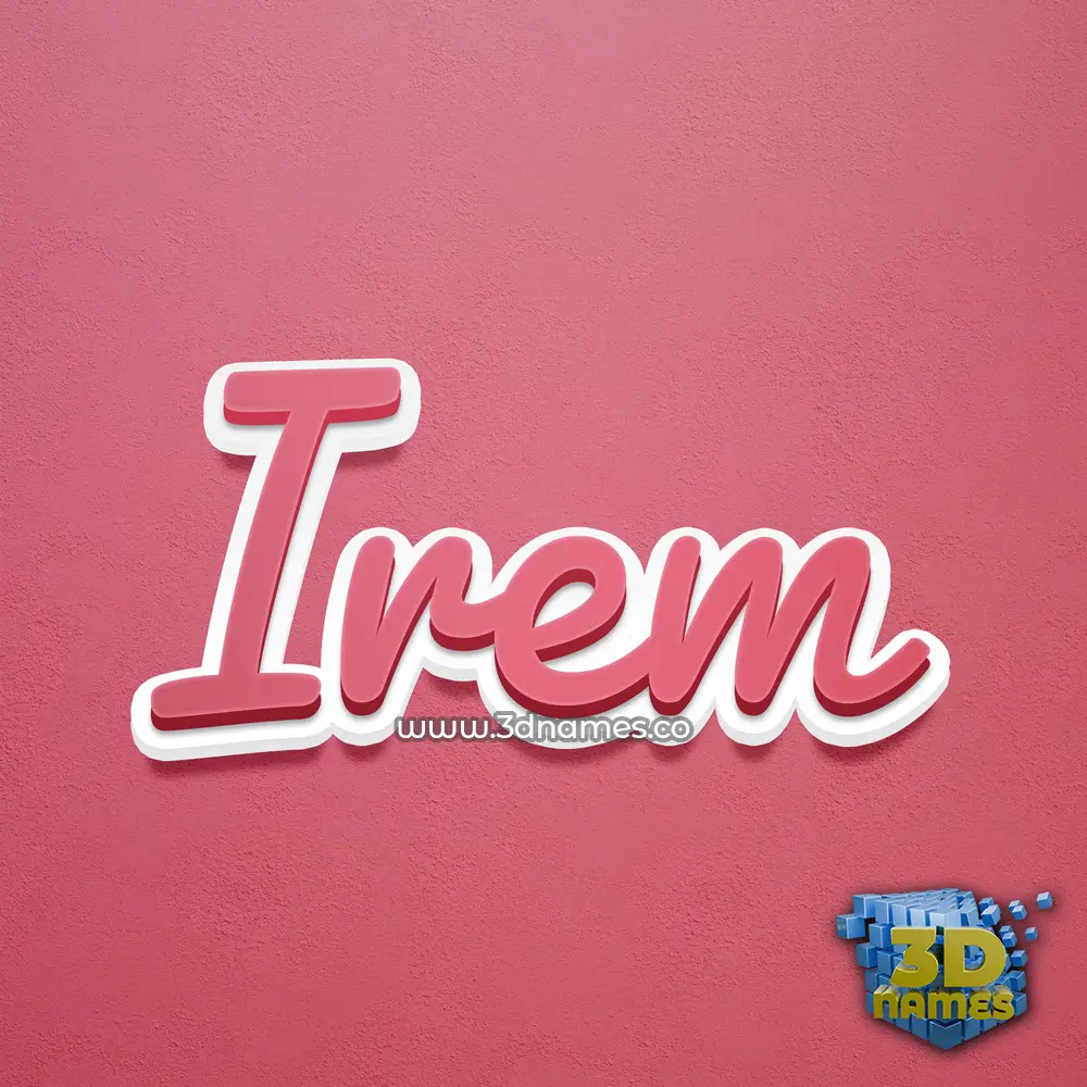 irem in Red Scribble style - 3D name wallpaper
