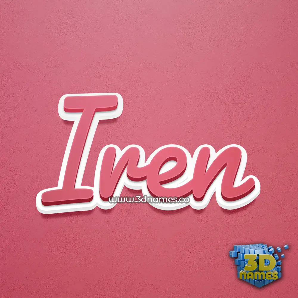 iren in Red Scribble style - 3D name wallpaper