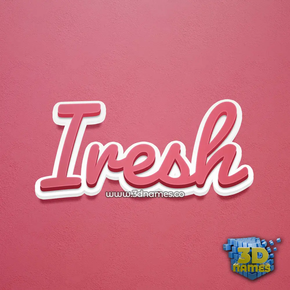 iresh in Red Scribble style - 3D name wallpaper
