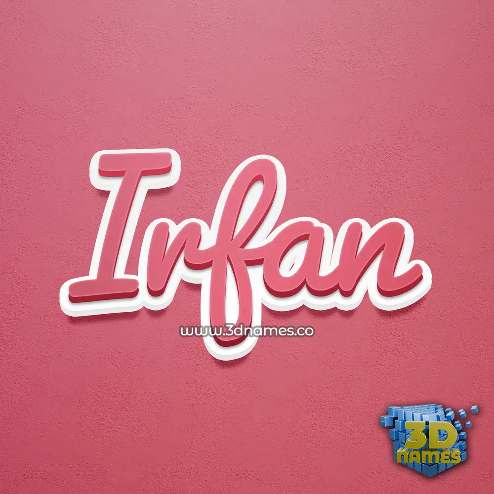 irfan in Red Scribble style - 3D name wallpaper
