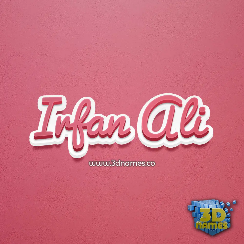 irfan ali in Red Scribble style - 3D name wallpaper