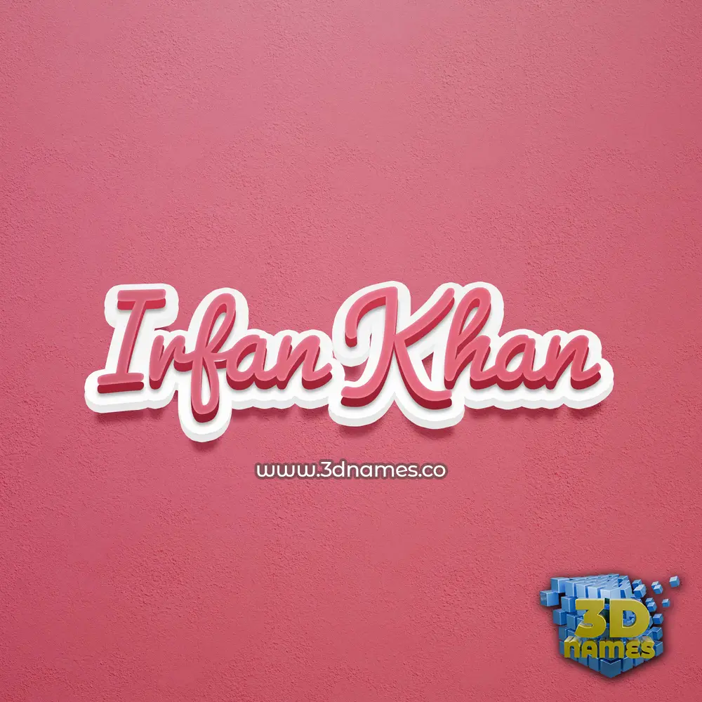 irfan khan in Red Scribble style - 3D name wallpaper