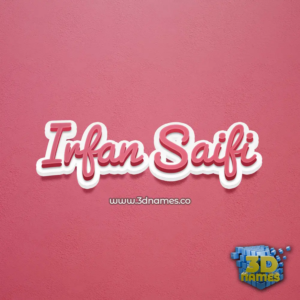 irfan saifi in Red Scribble style - 3D name wallpaper