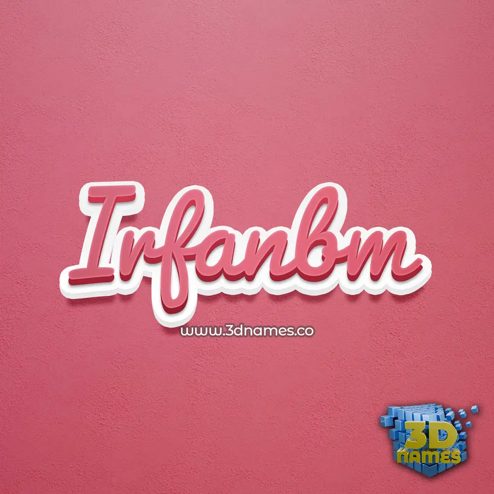irfanbm in Red Scribble style - 3D name wallpaper