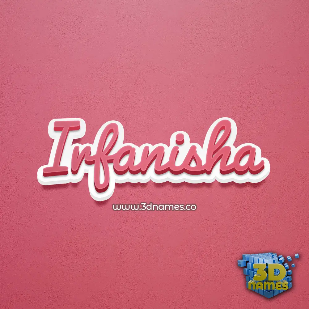 irfanisha in Red Scribble style - 3D name wallpaper