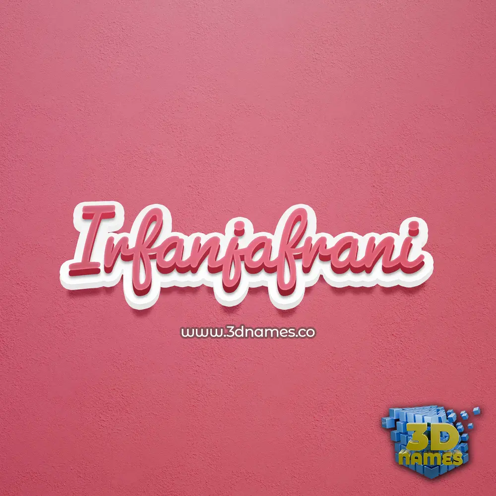 irfanjafrani in Red Scribble style - 3D name wallpaper