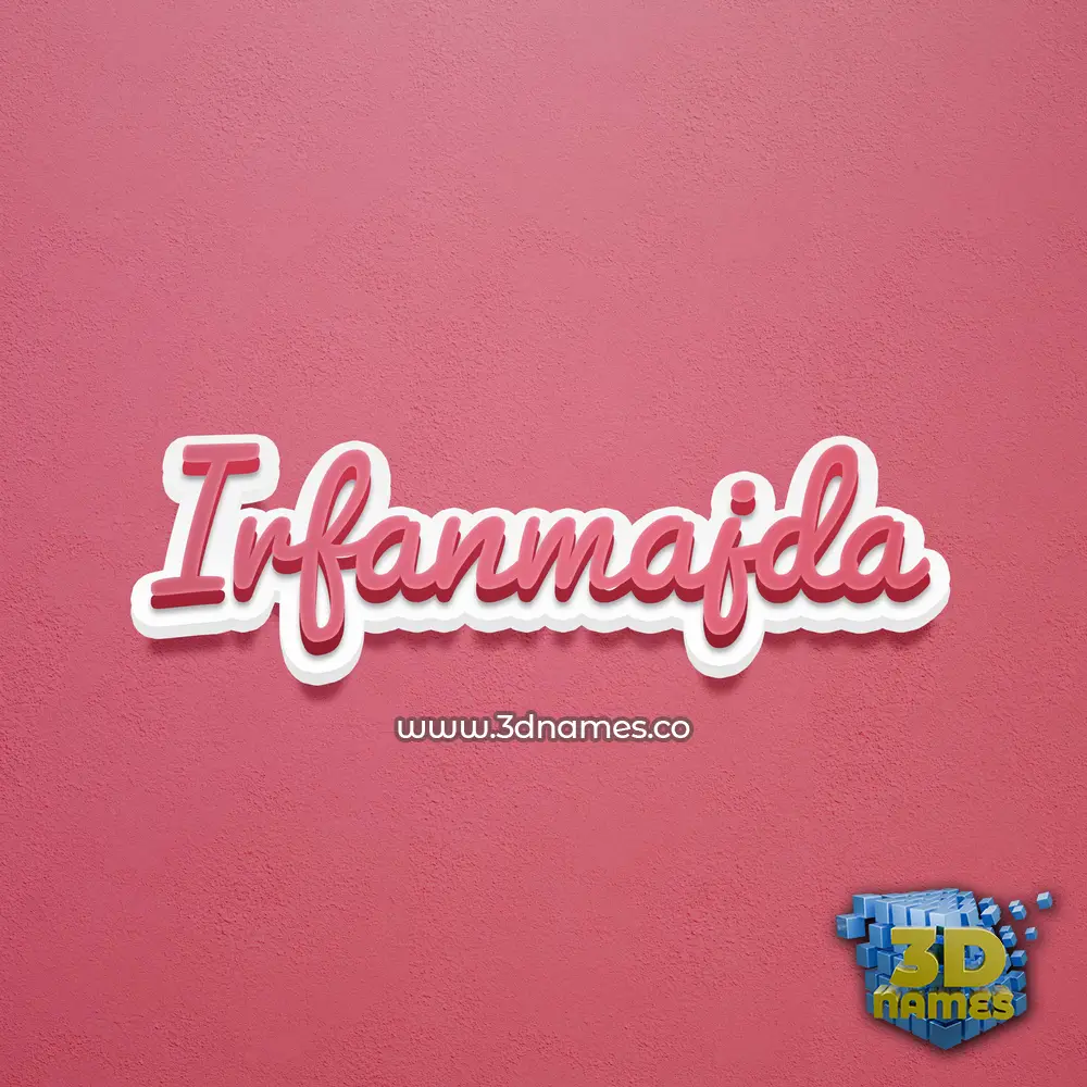 irfanmajda in Red Scribble style - 3D name wallpaper