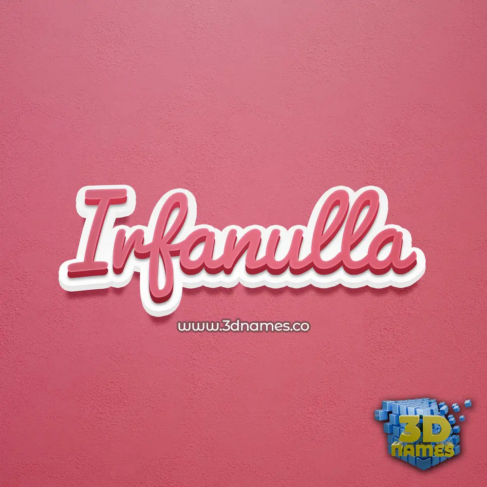 irfanulla in Red Scribble style - 3D name wallpaper