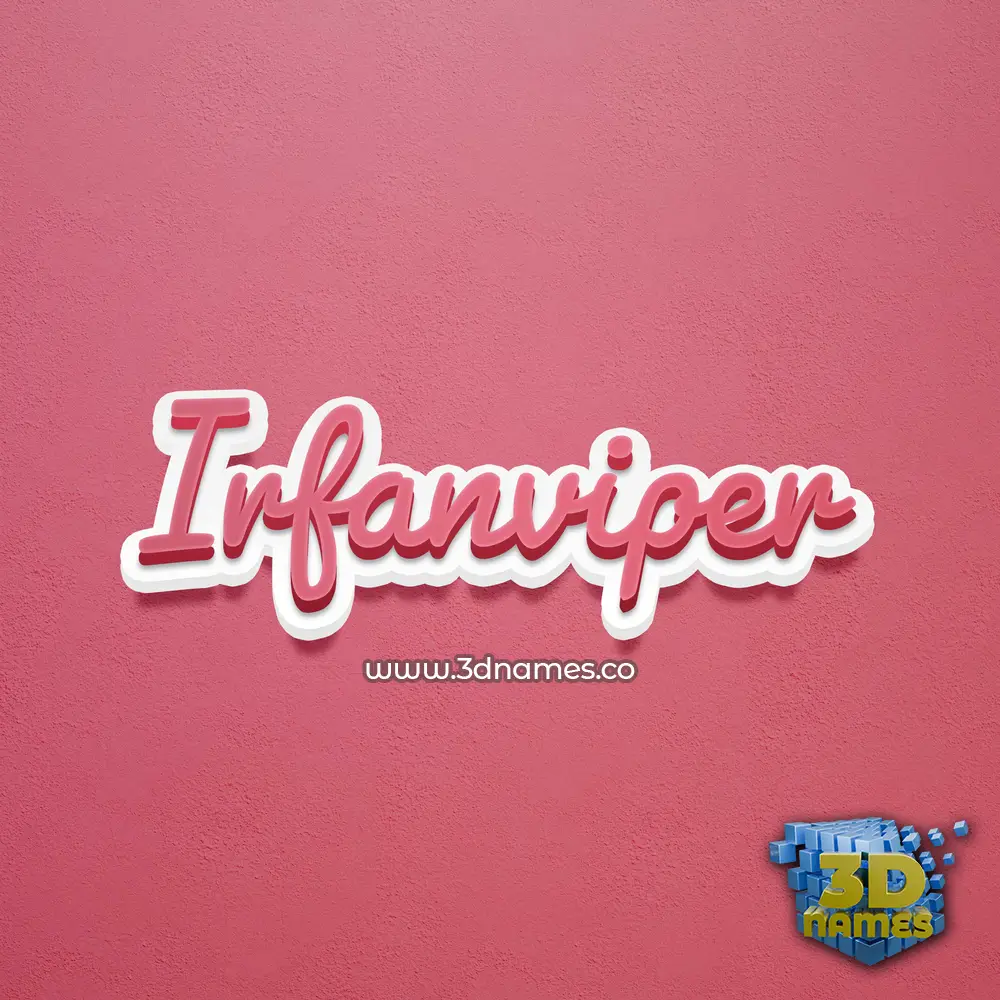 irfanviper in Red Scribble style - 3D name wallpaper