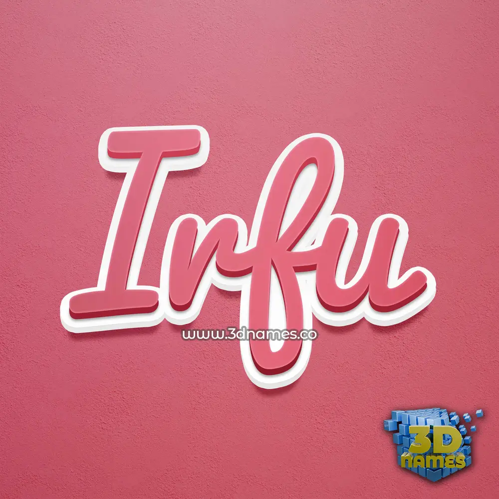 irfu in Red Scribble style - 3D name wallpaper