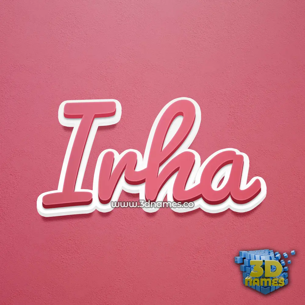 irha in Red Scribble style - 3D name wallpaper