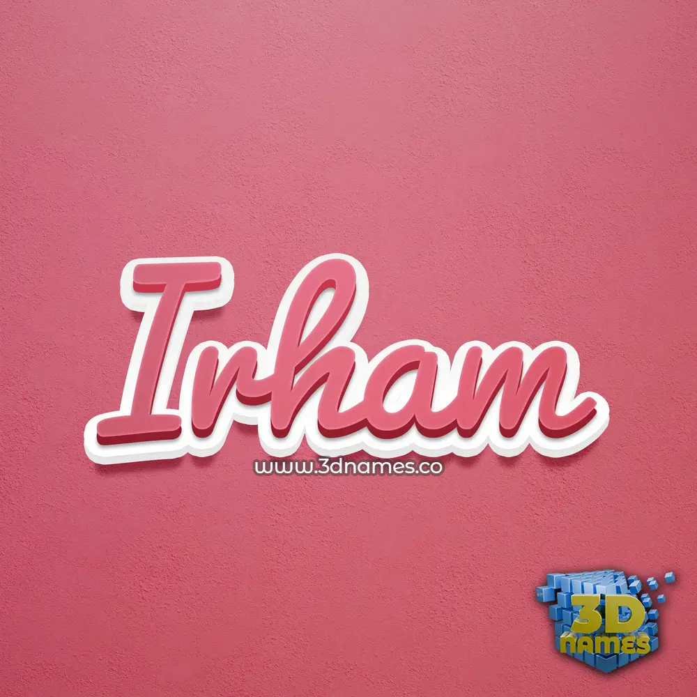 irham in Red Scribble style - 3D name wallpaper