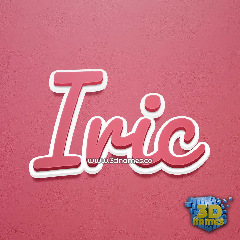 iric in Red Scribble style - 3D name wallpaper