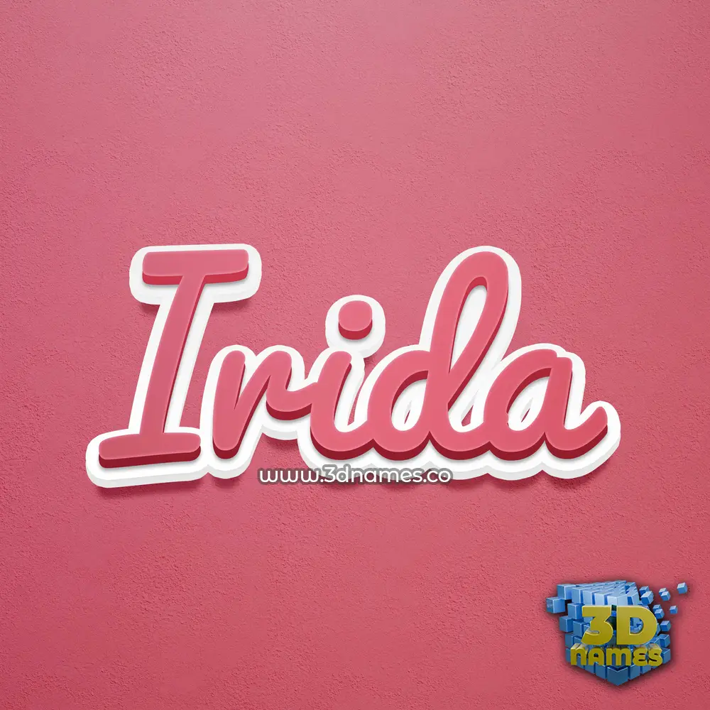 irida in Red Scribble style - 3D name wallpaper