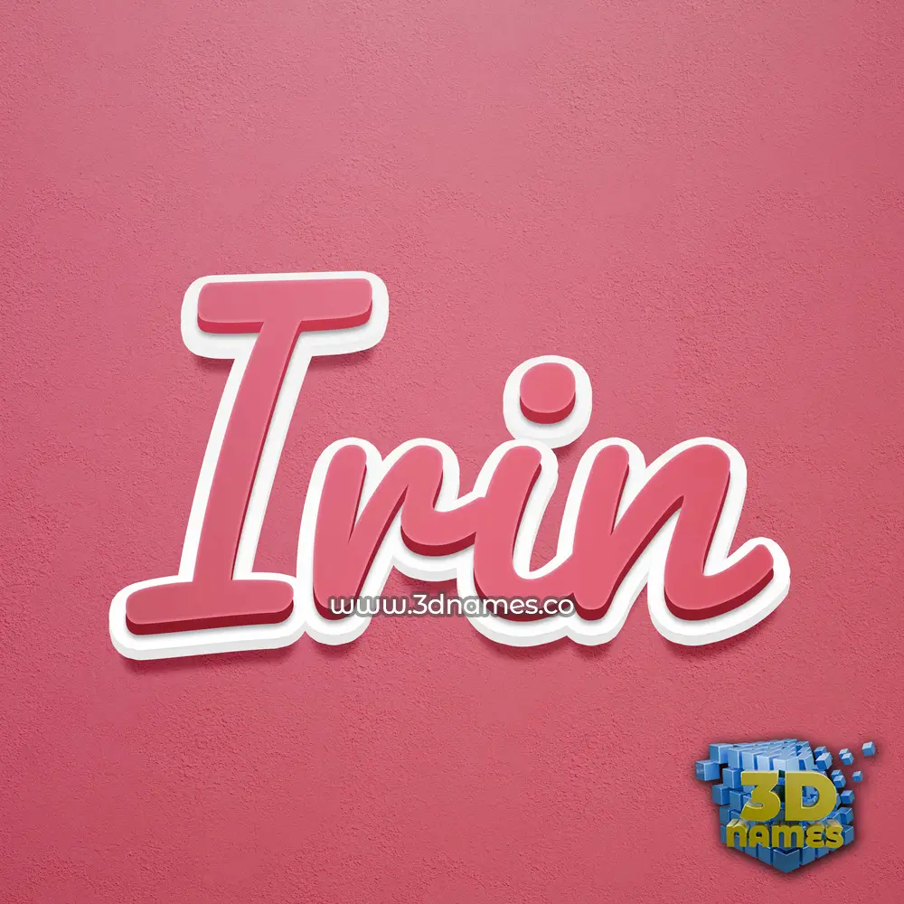 irin in Red Scribble style - 3D name wallpaper