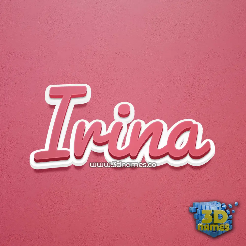 irina in Red Scribble style - 3D name wallpaper
