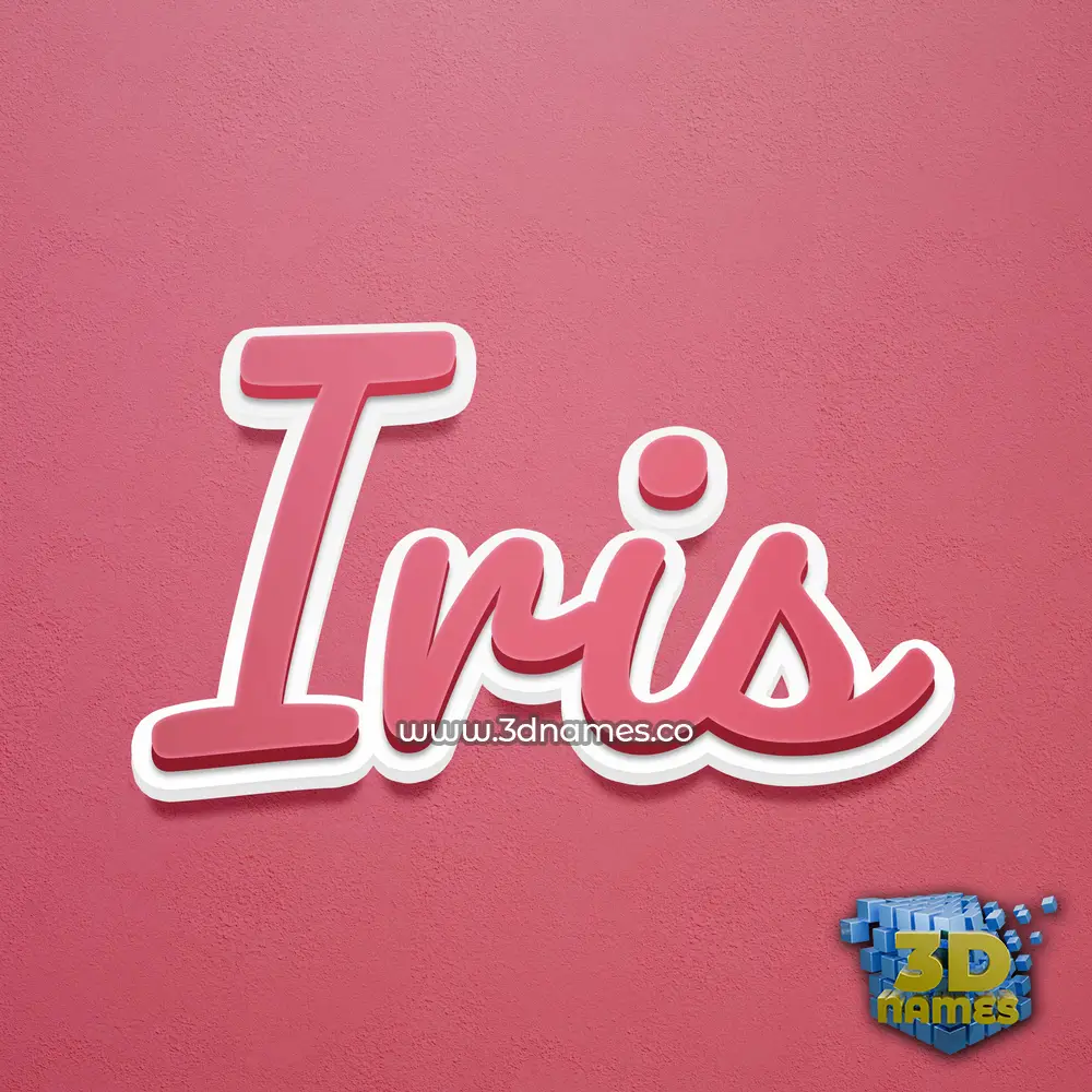iris in Red Scribble style - 3D name wallpaper