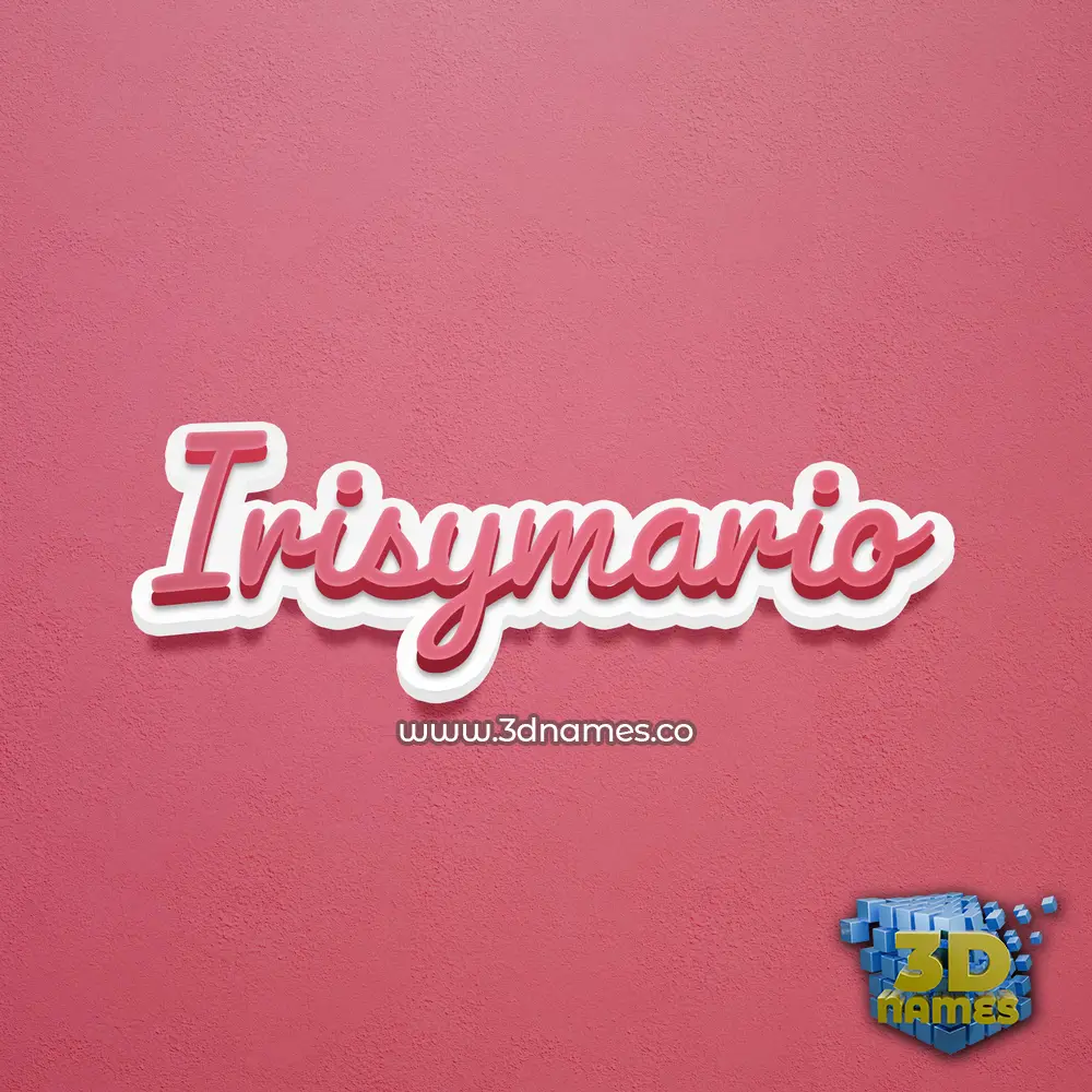irisymario in Red Scribble style - 3D name wallpaper