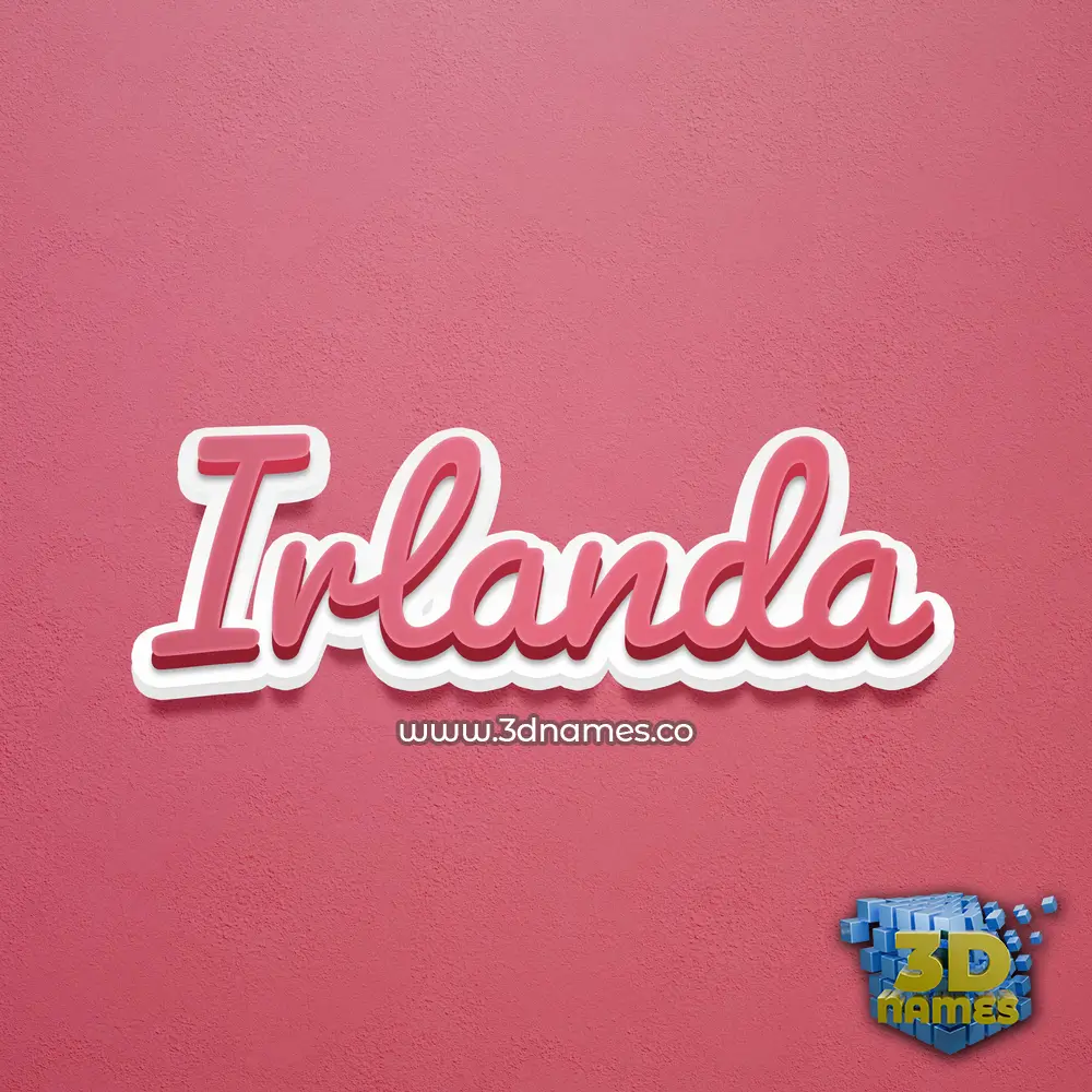 irlanda in Red Scribble style - 3D name wallpaper
