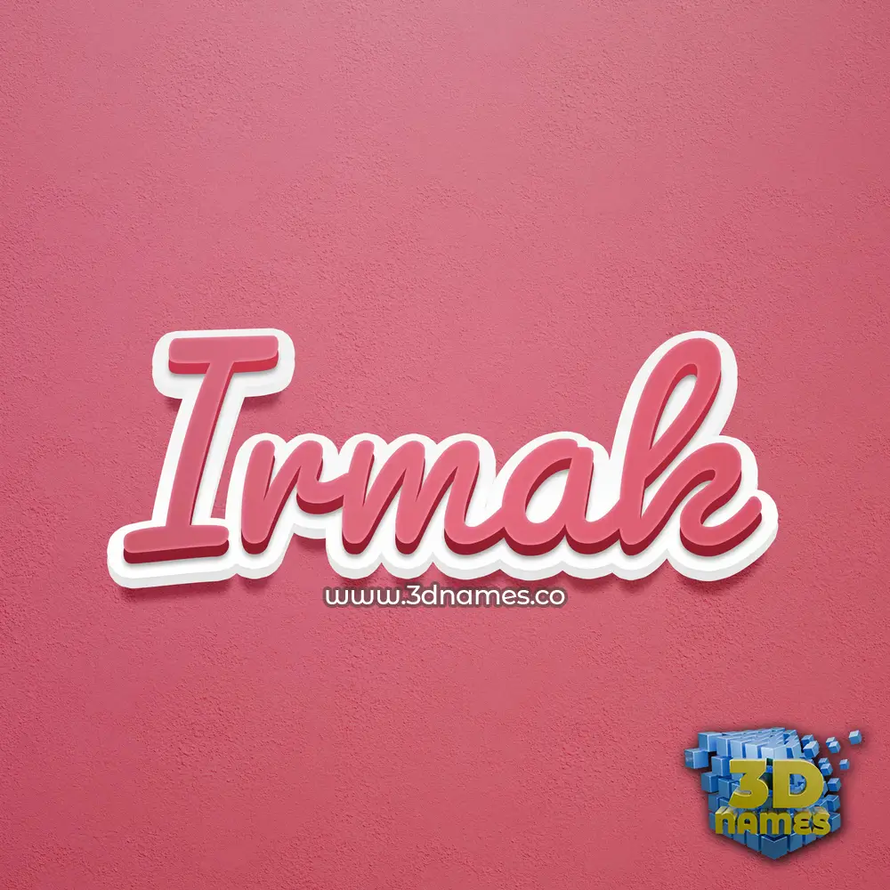 irmak in Red Scribble style - 3D name wallpaper