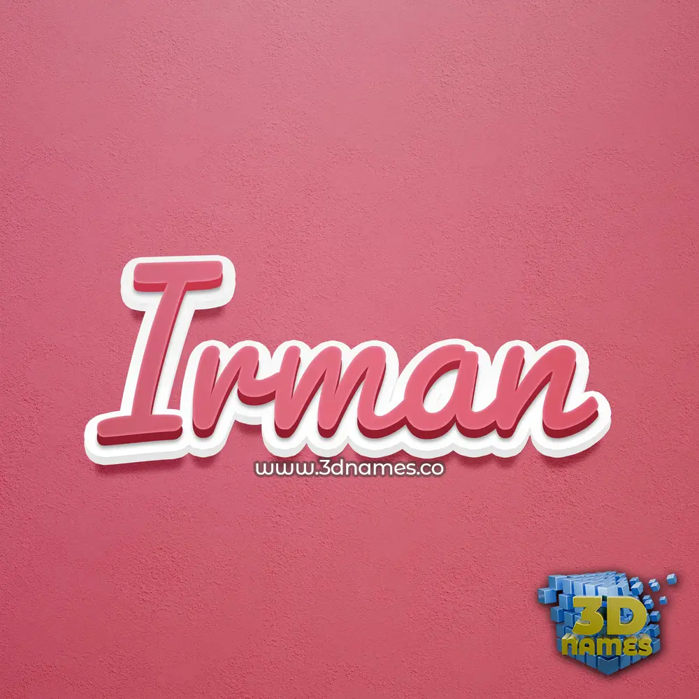 irman in Red Scribble style - 3D name wallpaper